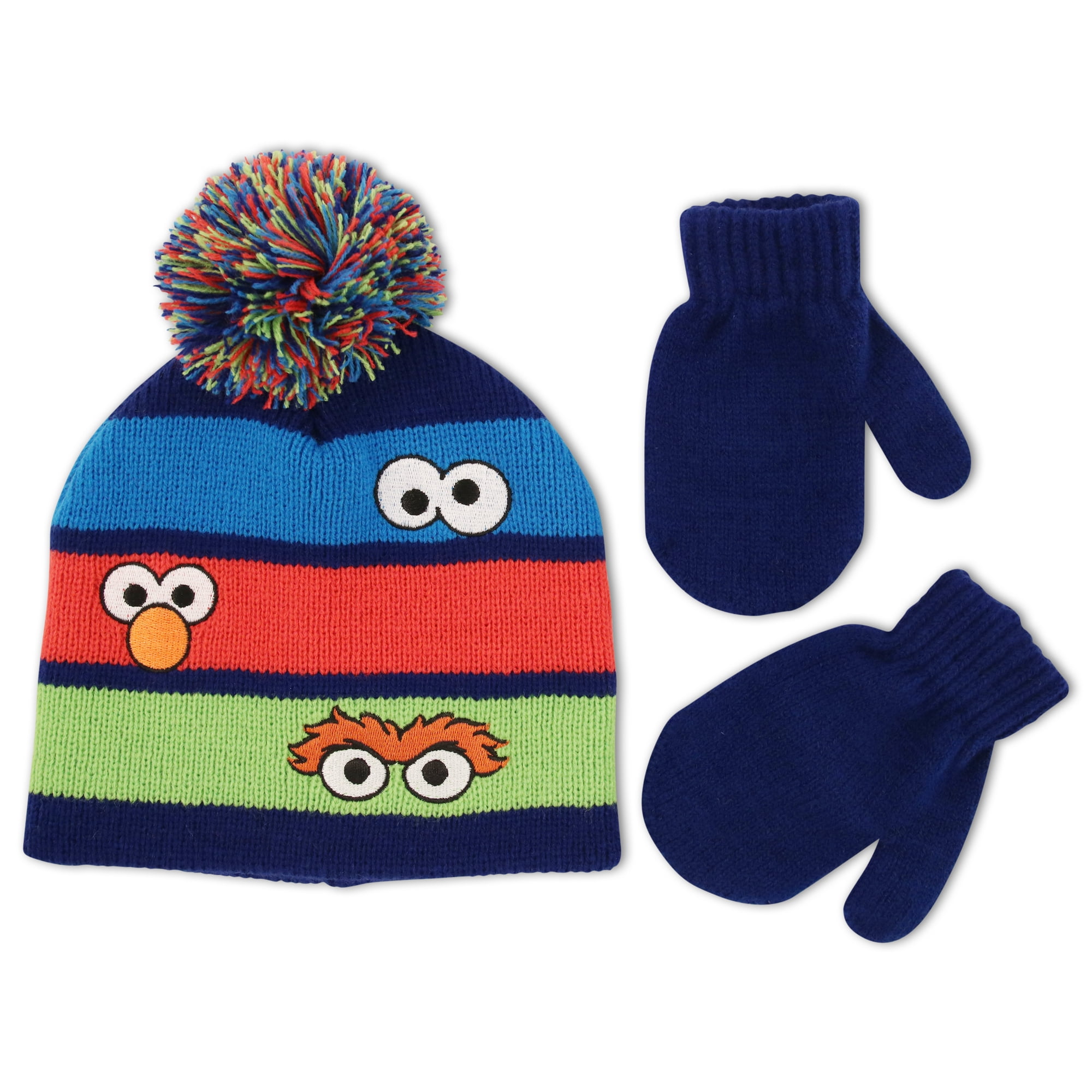 Personalized 2T - 5T Sesame Street Elmo Toddler Winter Hat /& Mitten Set