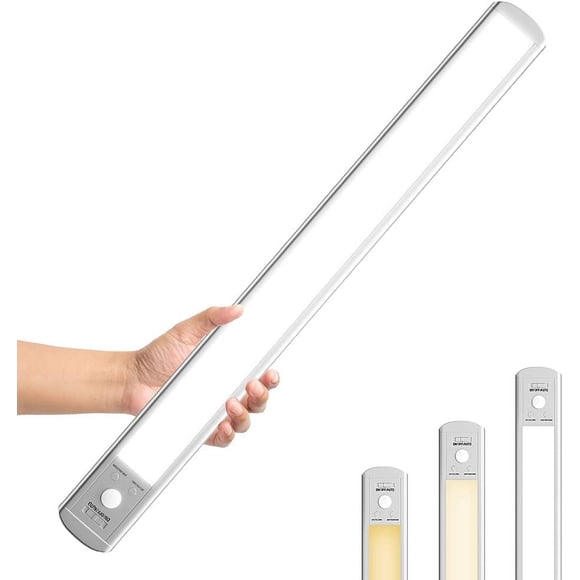 Epicflare Lumière sous Armoire, Lumière de Placard Rechargeable à Batterie LED Sans Fil, Capteur de Mouvement Dimmable Veilleuse avec Support Magnétique Partout pour Placard Garde-Robe Cuisine Garage