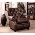 thumbnail image 2 of Bowery Hill Traditional Faux Leather Tufted Accent Chair in Brown, 2 of 4