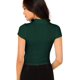 thumbnail image 2 of Camisetas cortas de punto de manga corta con cuello alto alto para mujer Verde oscuro M Verde oscuro M Xishao ropa, 2 of 2