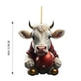 thumbnail image 3 of (2 Pack) 2D Acrylic Cartoon Christmas Cow Ornament - Adorable Tree Decoration and Double Print for White Elephant Exchange, 3 of 4