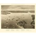 thumbnail image 3 of Wells 14x12 Black Modern Framed Museum Art Print Titled - Fortress Monroe Virginia - Wells 1862, 3 of 5