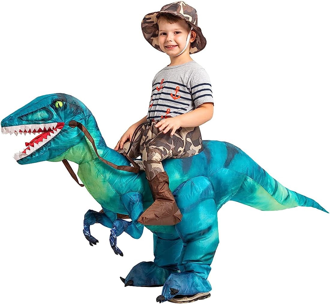 GOOSH 48 inch Inflatable Dinosaur Costume for Kids, Funny Halloween Costumes for Boys Girls Kids