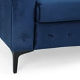 thumbnail image 6 of Juelz Contemporary Velvet 3 Seater Sectional Sofa with Chaise Lounge, Midnight Blue and Black, 6 of 10