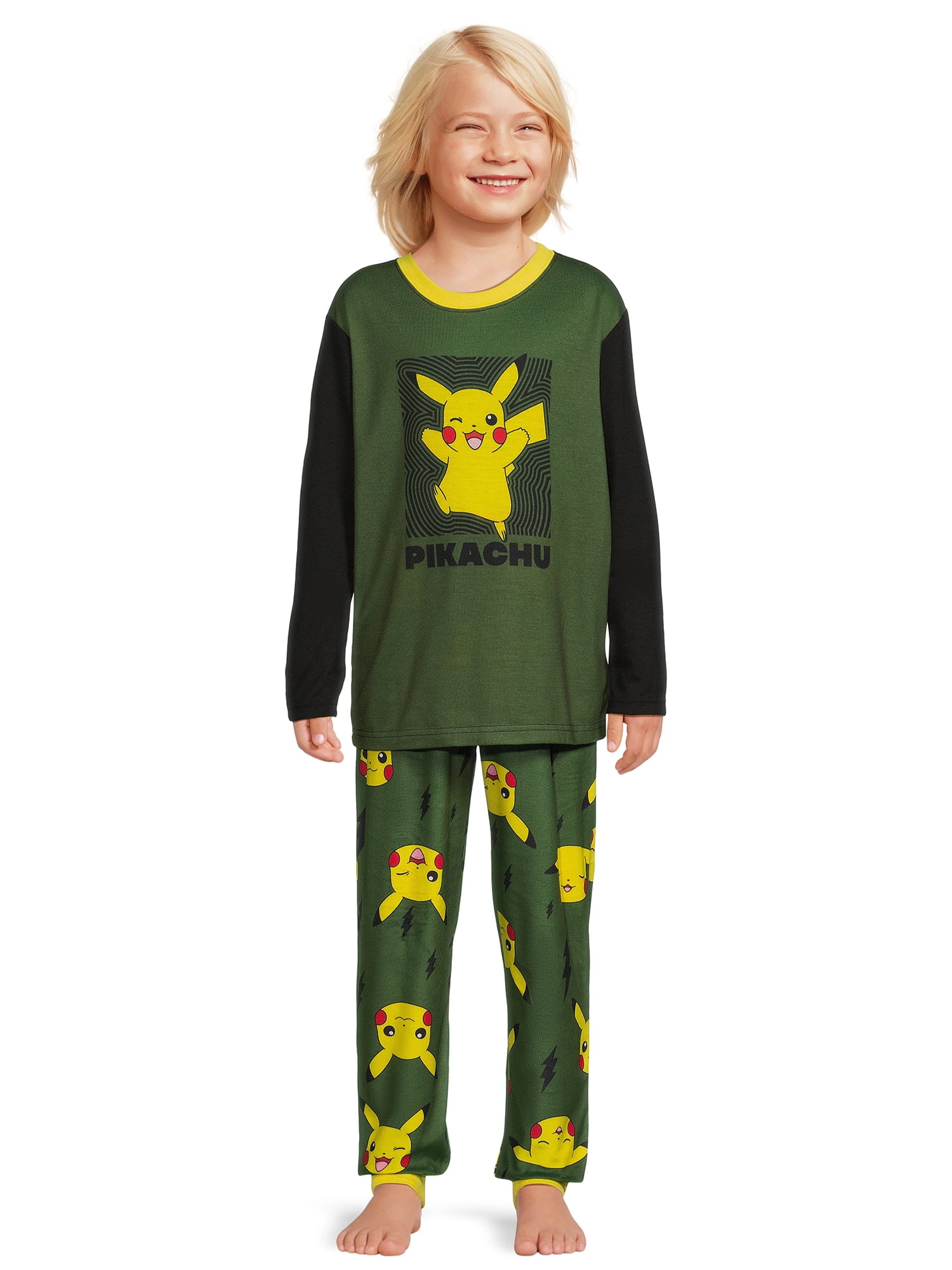 Pokémon Boys Long Sleeve Graphic Fleece 2-Piece Pajama Set, Sizes 4-16