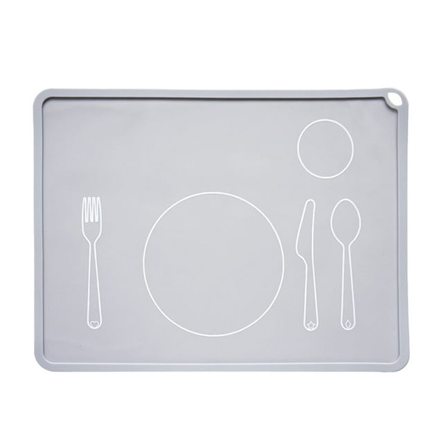 Piwvid Non-Slip Silicone Placemats for Kids - Baby Eating Mats for Toddlers, Easy to Clean & Portable, Perfect for Dining Table, Travel & Kitchen Use, 12x16 Inch