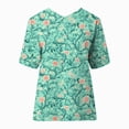 thumbnail image 5 of TOWMUS Womens Summer Blouses Women's Summer Lapel Print Cotton and Linen Top Shirts for Women Linen Floral Blouse Mint Green, 5 of 5
