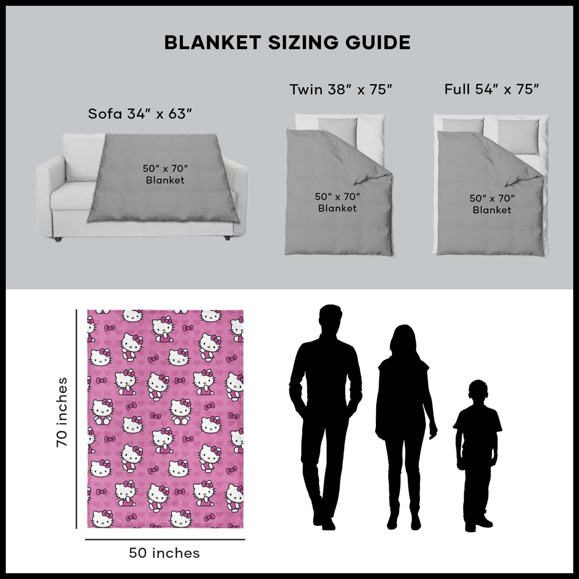 Sanrio Hello Kitty I Love Pink Kids Silk Touch Throw Blanket