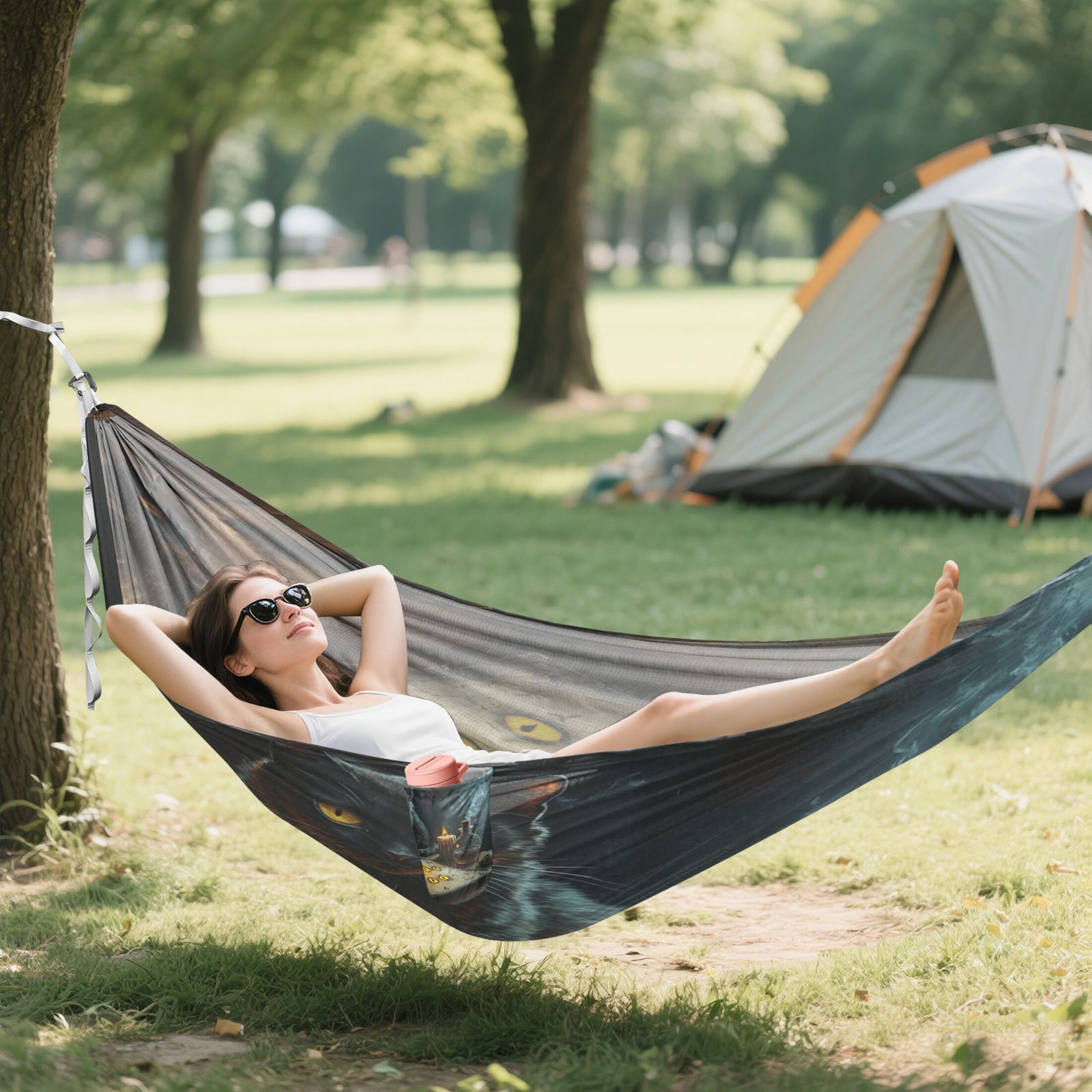 Hammock Camping Hammock Nylon Portable Hammock Travel Camping Hammock Classical Cat