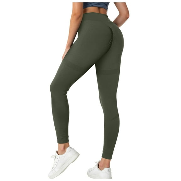 GEWSEY Women's High Waist Lightweight Legging Tight (Green, S)