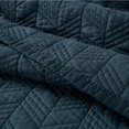 thumbnail image 6 of Chezmoi Collection Roswell Geometric Striped Solid Cotton Lightweight Quilt for All Seasons, 3-Piece Quilt Set, Queen, Dark Blue, 6 of 9
