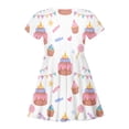 thumbnail image 6 of Spazoro Girls Midi Dresses, Short Sleeve Crew Neck Brithday Cake A-Line Casual Summer Dresses for Girls Red Size XL, 6 of 6