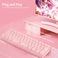 thumbnail image 3 of TFixol Clavier Sans Fil 61 Touches BT+2,4G Clavier Double Mode avec Effet Rétroéclairé RVB Moulage par Injection Bicolore ABS Touche Rose, 3 of 8