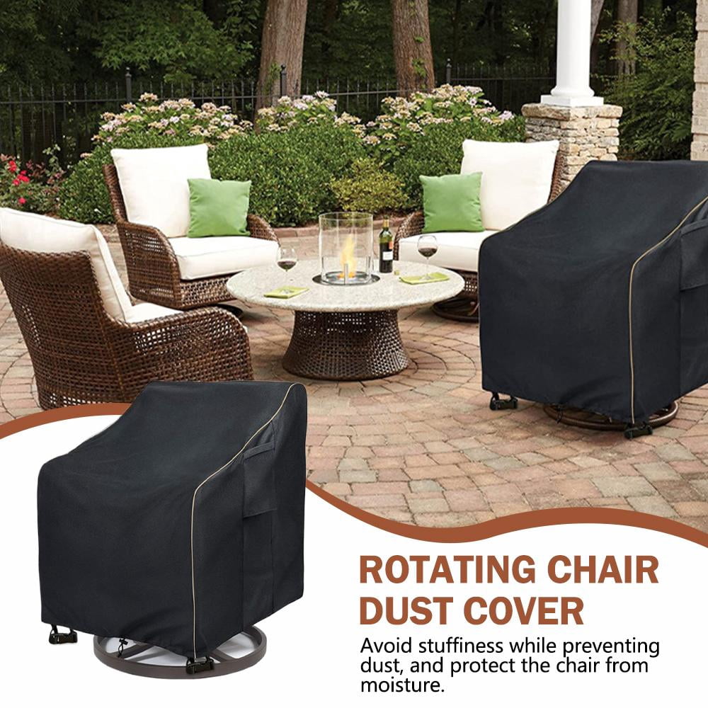 2 Pack Patio Chair Covers, Heavy Duty Waterproof Outdoor Swivel Lounge Chair Covers, 30" W x 34" D x 38.5" H, All-Weather Protection for Rocking Furniture