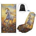 thumbnail image 5 of Xixirimido Car Seat Cover Front Seat Sweat Towel Bucket Seat Covers for Cars SUV Trucks for Gym Workout Running Swimming Beach Hiking, White Horse Vibrant Floral, 5 of 8