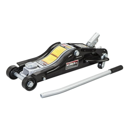 Black Jack T825010W Low Profile Floor Jack Black/Silver with Caster Wheels, 2.5 Ton Black