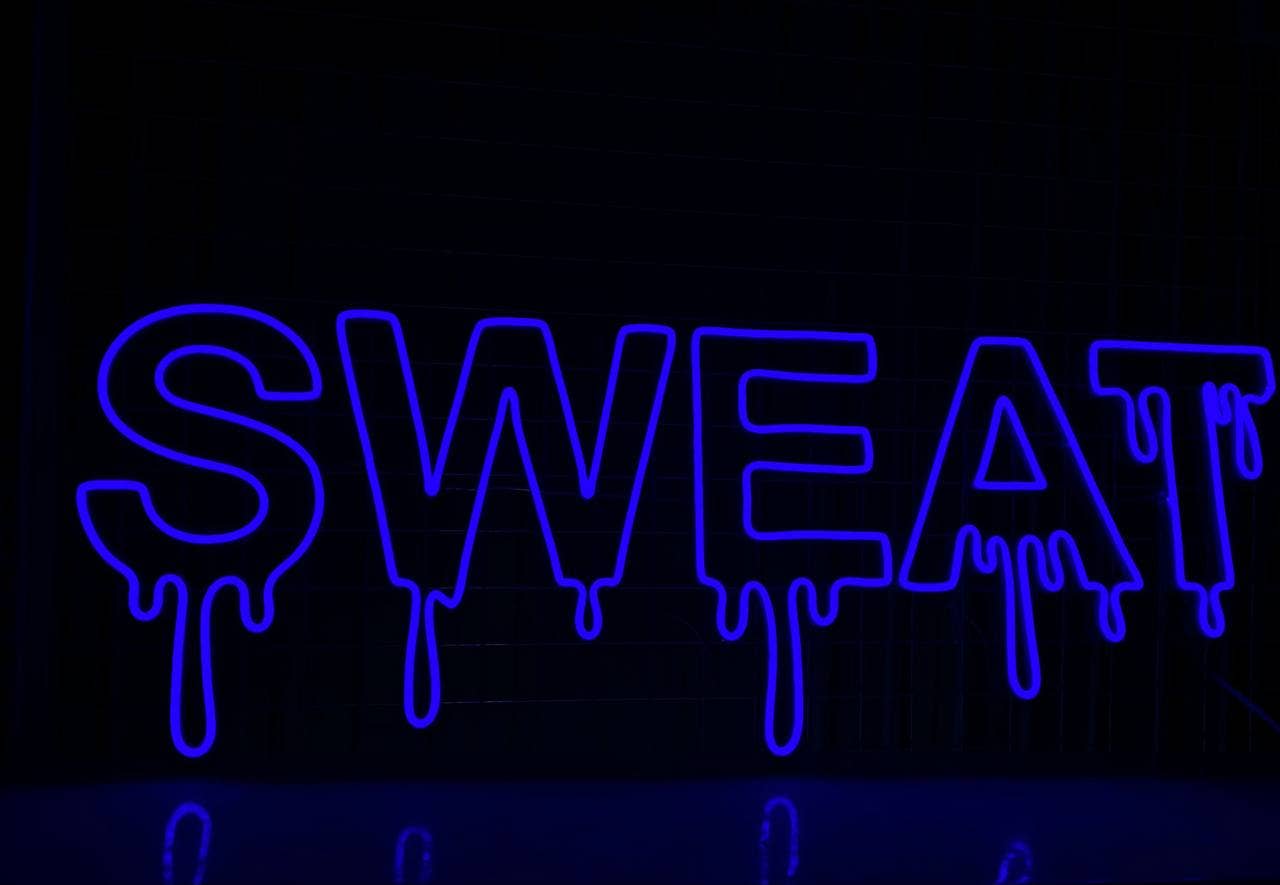 Glowneon Sweat Letter Dripping Neon Sign, Sweat Led Light Decoration