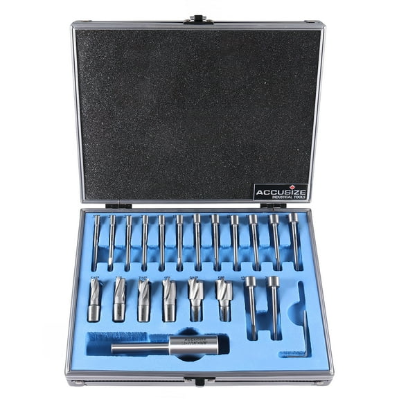 Accusize 21 Pcs Hss Interchangeable Pilot Counterbore Set, 3620-0121