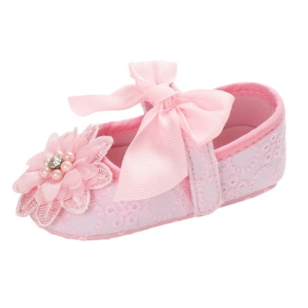 

niuredltd fashion girls princess style exquisite solid color flower bow shoes baby toddler shoes size 12