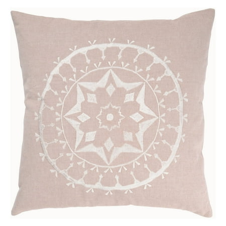 Rizzy home T3455A 18" x 18" flax cotton slub decorative filled pillow