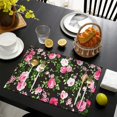 thumbnail image 4 of Pioneer Flower Floral Print Pattern Summer Placemats Table Placemats Set Of 4-Linen Kitchen Washable Placemats Table Mats 12x18 Inch Non-Slip Heat Resistant, 4 of 5