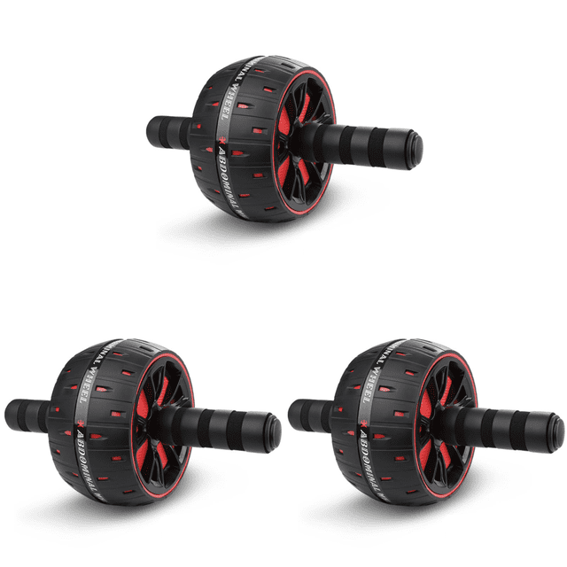 Abs Entrenamiento Ab Roller Gimnástica Fitness para en Casa Músculo () Rojo
