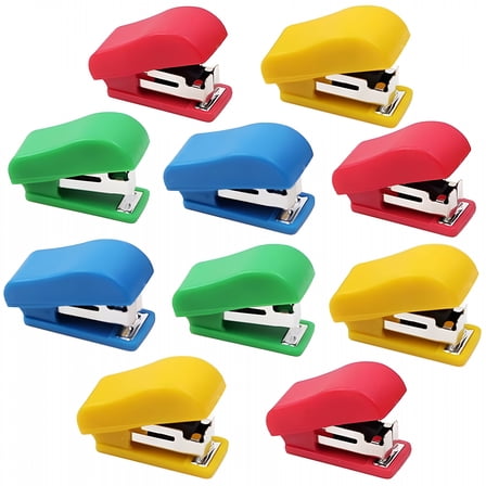 CCOCC 10 Set Mini Office Stapler with 10# Staples,Small Hand Stapler Portable Desktop Stapler Student Stapler
