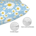 thumbnail image 3 of Zufioo Daisies Flowers Print Double-Sided Throw Pillow Cover, Pillow Protector Home Decor - With Hidden Zipper, Suitable for Bedroom, Living Room, Car Interior-16"x24", 3 of 6