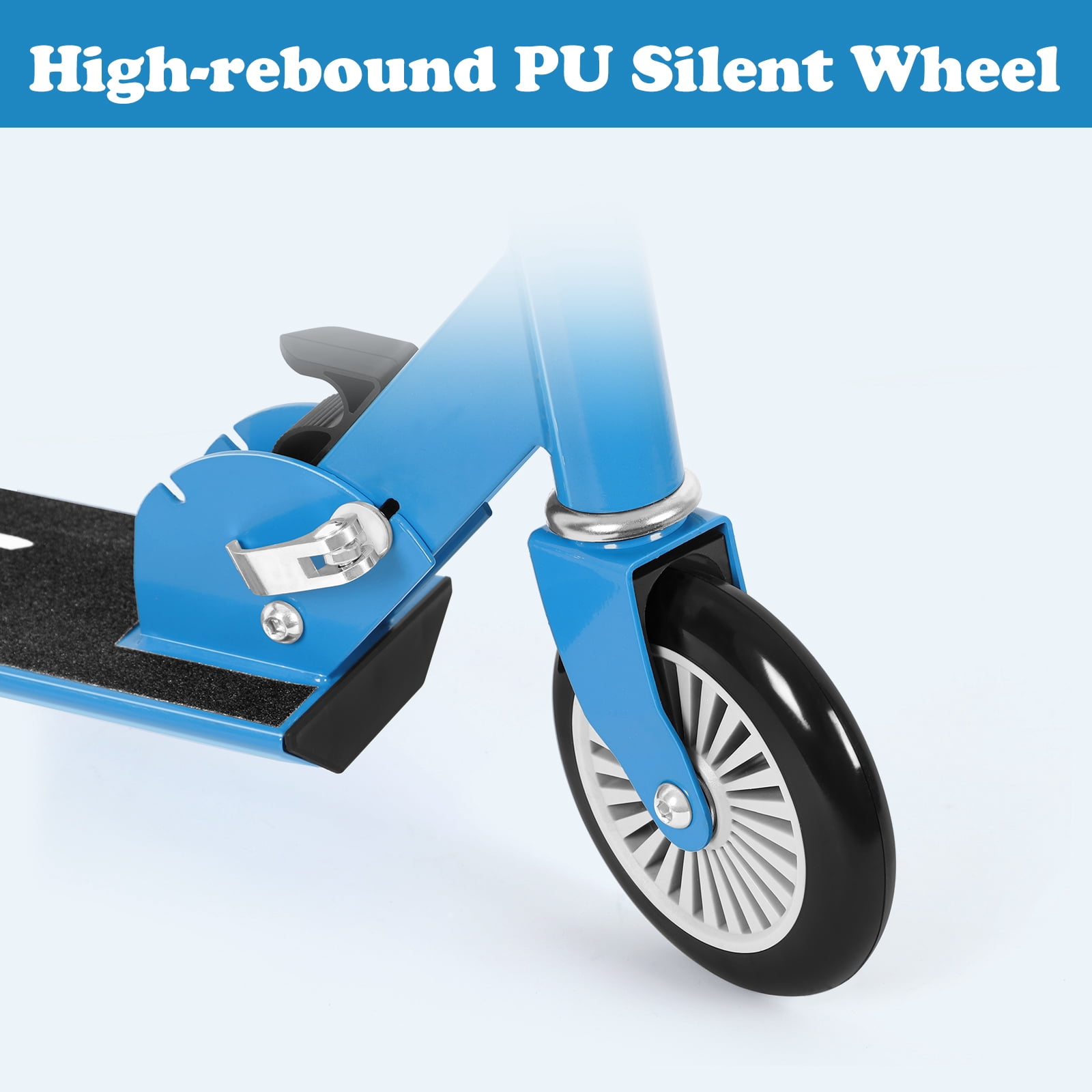 Kick Scooter for Kids Ages 6+ With 2 Wheels, Adjustable Height & Foldable, Sturdy Frame, Blue