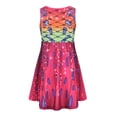 thumbnail image 4 of Robes Filles Tout-Petits Enfants Filles Été Col Rond Sans Manches Robe Imprimé Floral Décontracté Plage Fête Robes Tout-Petits Robes Rouge 9 Ans-10 Ans, 4 of 7