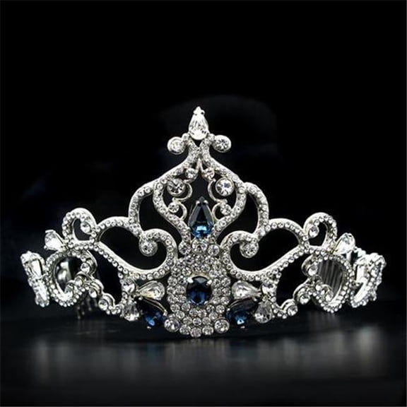 Alamode LO2110 Women Imitation Rhodium Brass Tiaras & Hair Clip with Top Grade Crystal in Montana