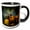 Black/White, variant on 3drose, Wild Flower with Bumble Bee Helping One Another - Close up Image with Detail for Home Décor, 15oz Mug