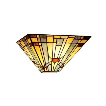 Mission Style Wall - Chloe Lighting Kinsey Tiffany-Style 1-Light Mission Wall Sconce, 12