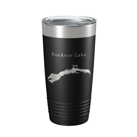 

Buckeye Lake Map Tumbler Travel Mug Insulated Laser Engraved Coffee Cup Ohio 20 oz Black