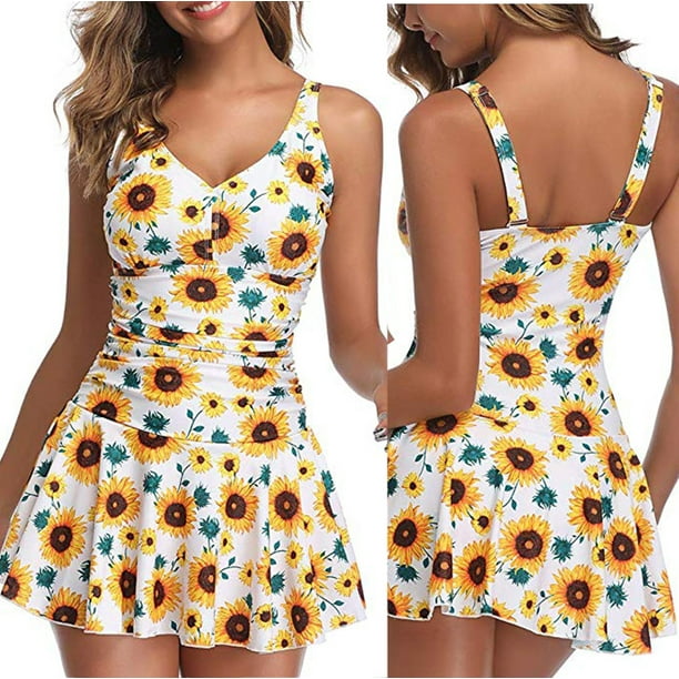 Roliyen Swimsuit For Women OnePiece Swimsuits Women'S Plus Size VNeck