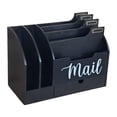 thumbnail image 1 of Organizador de Correspondencia de Madera con Múltiples Compartimentos y Cajón para Ordenar Cartas Sobres Papeles Accesorios Adecuado para Oficina negro, 1 of 8