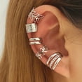 thumbnail image 1 of Gorgeous 5-Piece Gold Leaf Cutout Ear Clips - Perfect Fit for One Ear!, 1 of 4