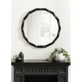 thumbnail image 3 of Kate and Laurel Endicott Modern Geometric Round Wall Mirror, 26 Inch Diameter, Black, Transitional Faceted Wood Circle Mirror for Use as Bathroom Mirror for Over Sink or Cute Nursery Mirror, 3 of 9