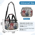 thumbnail image 3 of Insulated Cooler Bag with Multiple Pockets Lightweight Lunch Box Tote for Travel Beach Camping Office Red White and Blue Stars, 3 of 7