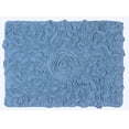 thumbnail image 2 of Home Weavers Bell Flower Collection Bath Rug, 100% Cotton Tufted, Soft & Absorbent, Non-Slip, 17"x24" Rectangle, Blue, 2 of 7