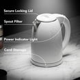 thumbnail image 3 of OVENTE 1.7L Double Wall Electric Tea Kettle, 1100W Water Boiler and Heater with Cool-Touch Exterior, Stainless Steel Insulated Interior, Auto Shut-Off, Boil-Dry Protection & Locking Lid, White KD64W, 3 of 8