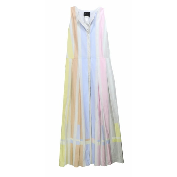 Akris Women's Multicolored Pastel Cotton Striped Sleeveless Dress - 4