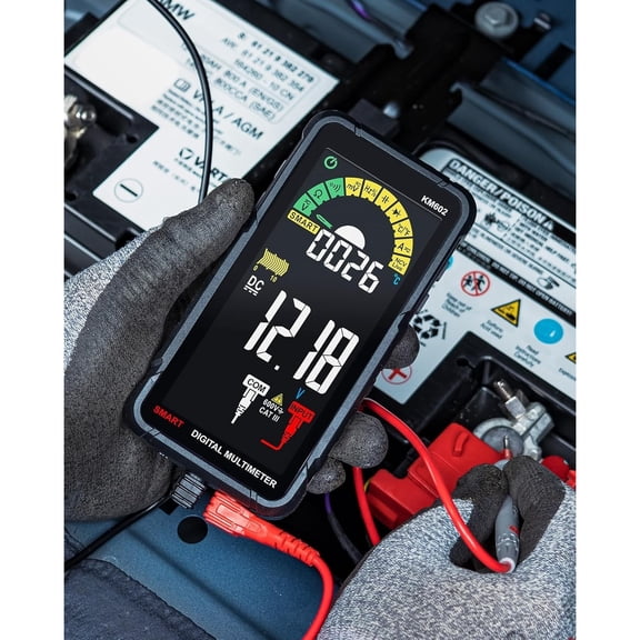 Smart Multimeter Rechargeable Electrical Tester with Auto Ranging Digital Voltmeter Measures Voltage Current Resistance Continuity Capacitance Temperature Frequency NCV 6000 Counts TRMS