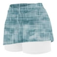 thumbnail image 5 of DAETIROS Girls Athletic Skort for Play & School, Light Blue Plaid Skort with Elastic Waist & Built-In Shorts, Soft Stretch Casual Skirt Kids 4-13 Years,Size 5 T, 5 of 6