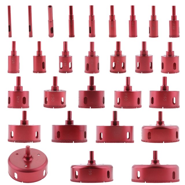 mmirethe 1 Pièce Outil Foret Tuile Verre Céramique Ensemble Rouge 55mm 5Set