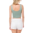 thumbnail image 5 of MixMatchy Women's Scoop Neck Sleeveless Double Layer Knit Crop Tank Top, 5 of 6
