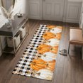 thumbnail image 3 of Hallway Runner Rug 2'x6', Orange White Pumpkin Fall Kitchen Runner Rugs Non-Slip Carpet Mats, Thanksgiving Eucalyptus Plaid Bedside Rugs Runners Washable Floor Carpet for Bathroom Laundry Room, 3 of 8