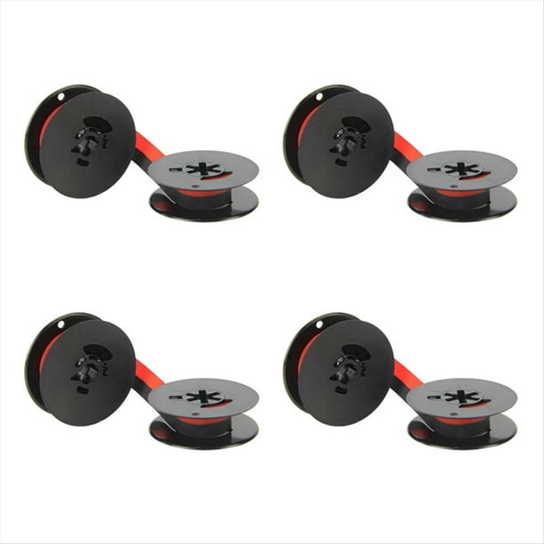 4 Piezas Cinta para Máquina de Escribir,Carrete Doble,Cinta para Máquina de Escribir,Tinta,Carrete Doble,Pieza de Repuesto para la Mayoría de Máquinas de Escribir (Negro y Rojo)