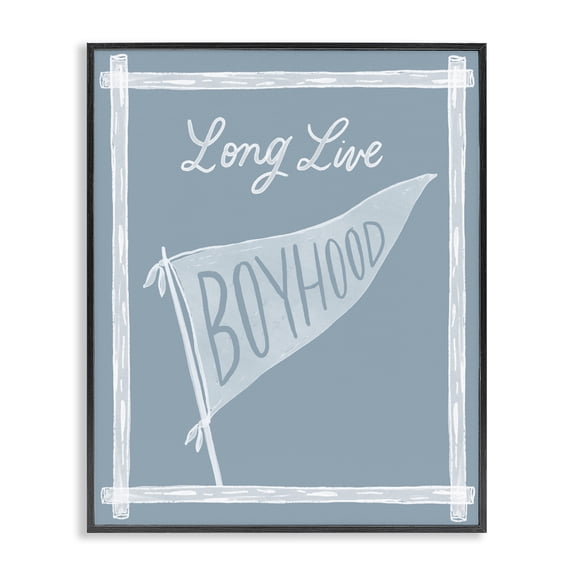 Stupell Industries Modern Long Live Boyhood with Border Black Framed Giclee Art, 11 x 14, by Cherrywood Lane