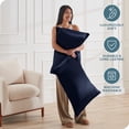 thumbnail image 6 of Bare Home Satin Pillowcase Set of 2 - Silky Soft for Hair and Skin - Envelope Closure - King 20x36, Midnight Blue, 6 of 8